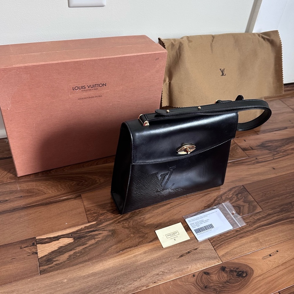 Louis Vuitton Vintage Leather Black Opera Sparta Purse EUC - Picture 2 of 9